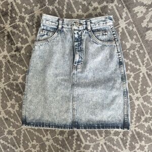 Jordache Vintage 80s Blue Denim Pencil Skirt Knee-Length Casual